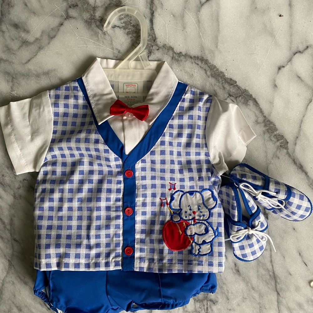 (2) Two 6-12 month old baby clothing